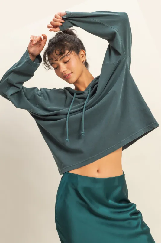 Oversized Hooded Long-Sleeve Top made by Double Zero