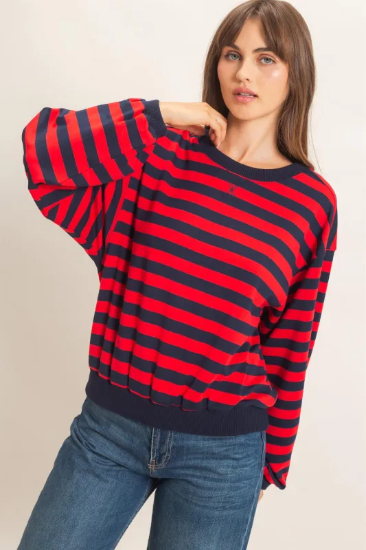 Striped Crew Neck Sweatshirt made by HYFVE
