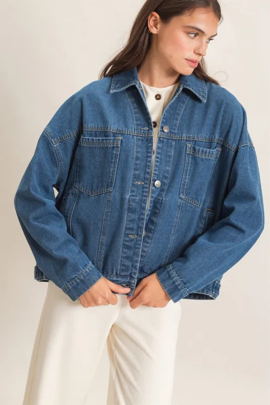 Button-Up Denim Jacket made by HYFVE