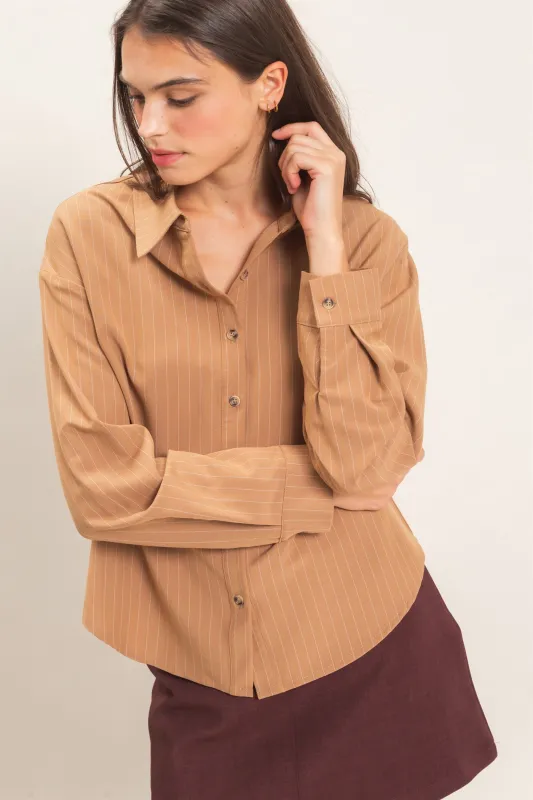 Striped Button-Up Shirt made by HYFVE