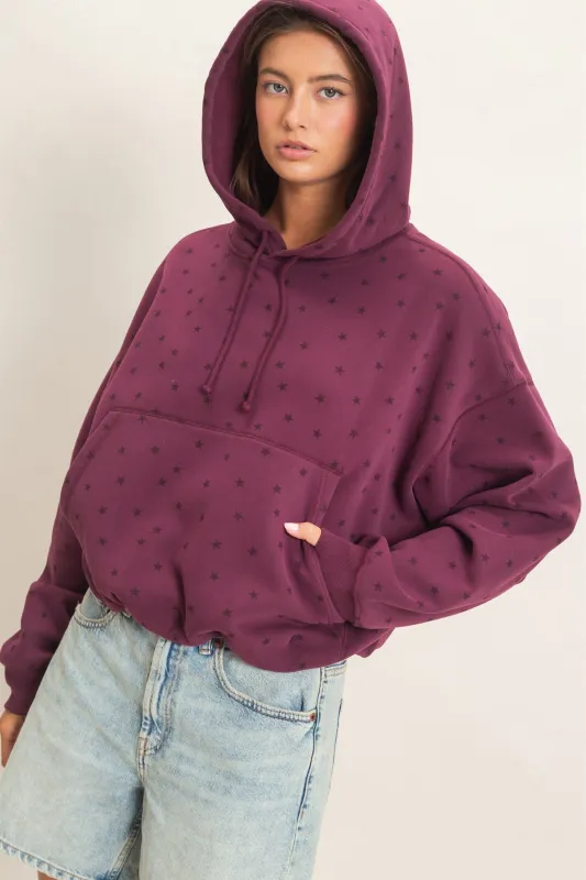 Star Print Bubble Hoodie made by Double Zero