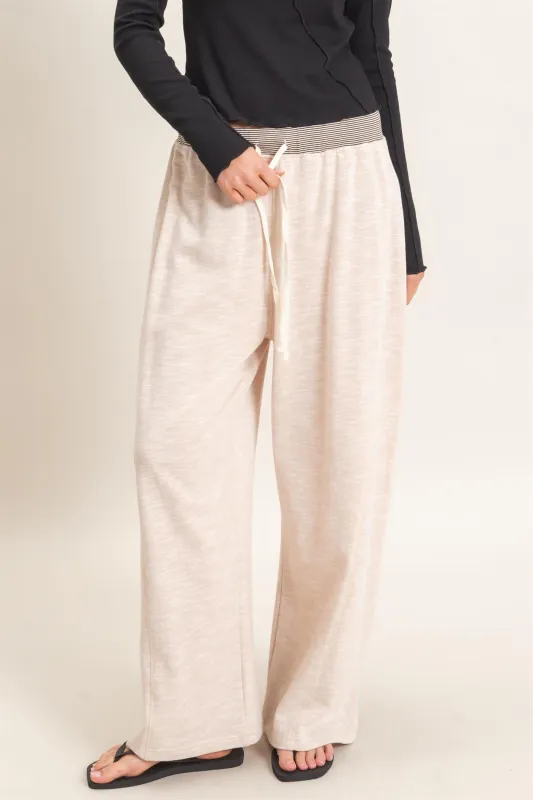 Striped Waist Drawstring Pants made by HYFVE