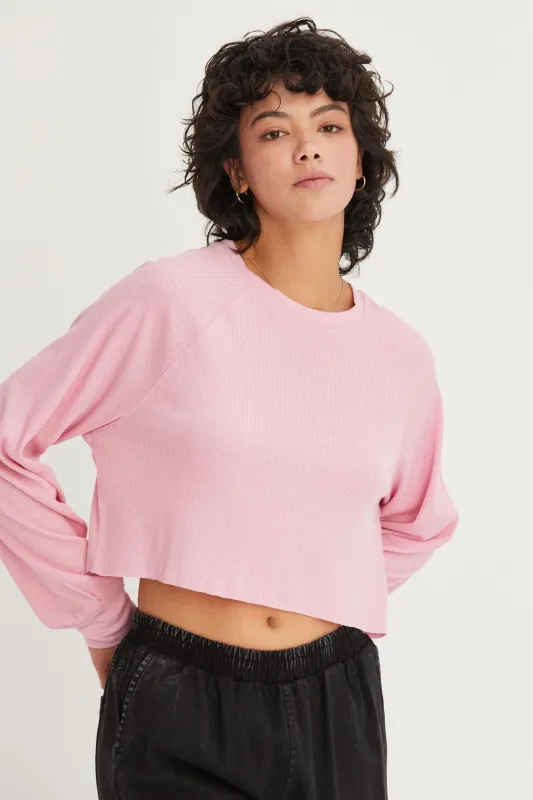 Raglan-Sleeve Crop Top made by Double Zero
