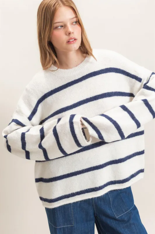 Striped Crew Neck Sweater made by HYFVE