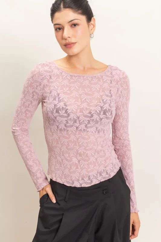 Floral Lace Long Sleeve Top made by HYFVE