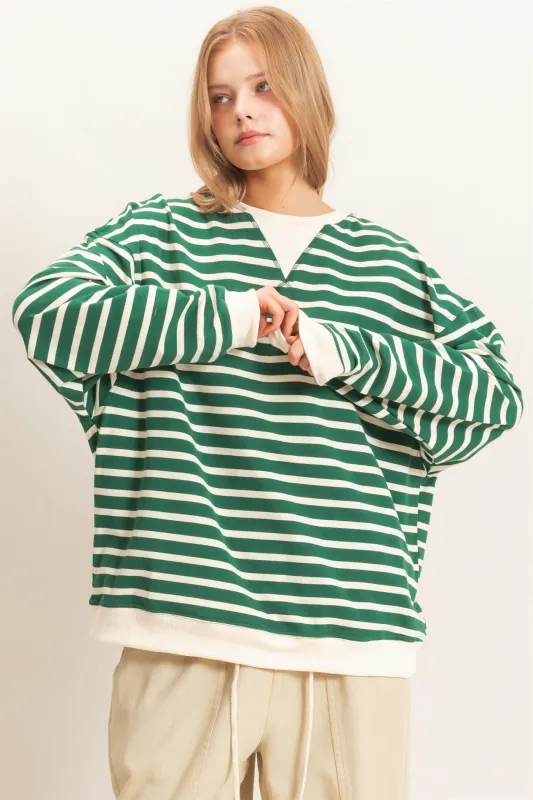 Striped Long Sleeve Pullover made by HYFVE