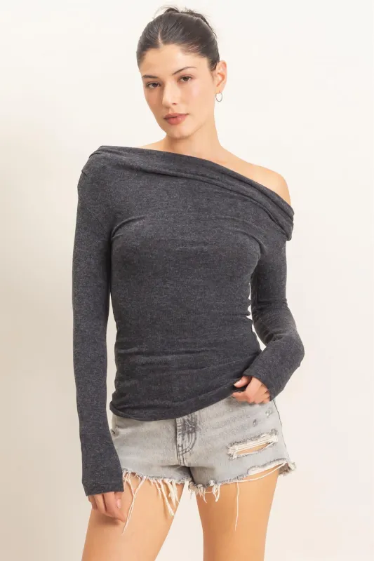 Asymmetrical Off-Shoulder Top made by HYFVE