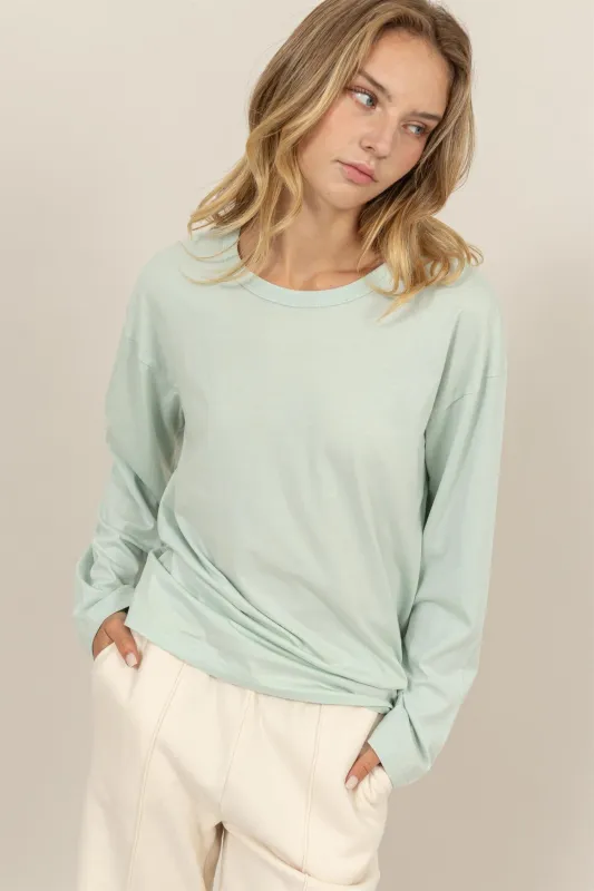 Crew Neck Long Sleeve Tee made by Double Zero