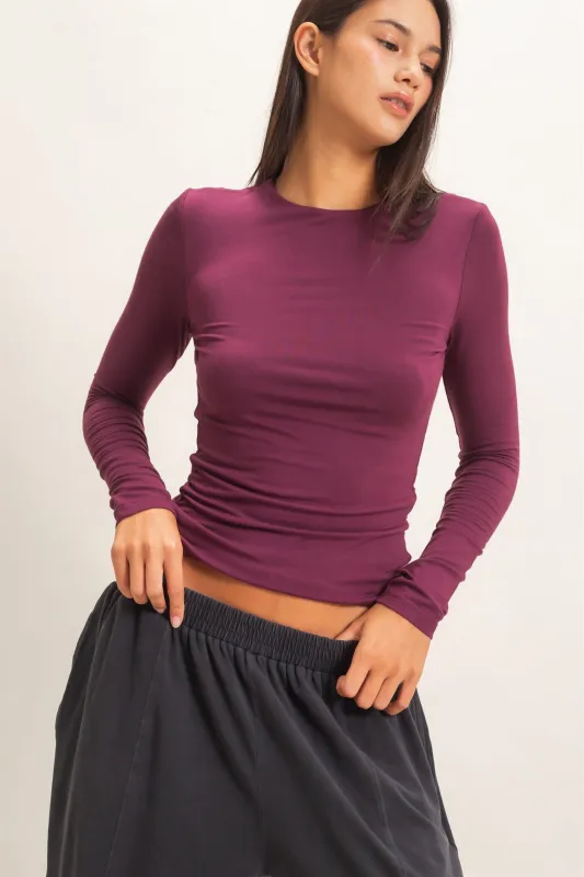 Crew Neck Long Sleeve Top made by Double Zero