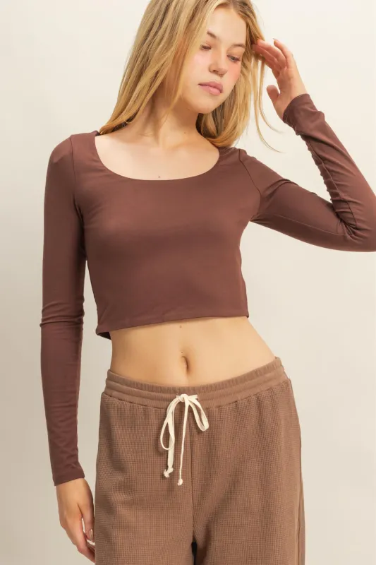 Long-Sleeve Scoop Neck Top made by HYFVE