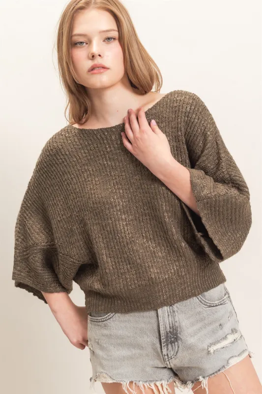 Ribbed Boat Neck Sweater made by HYFVE