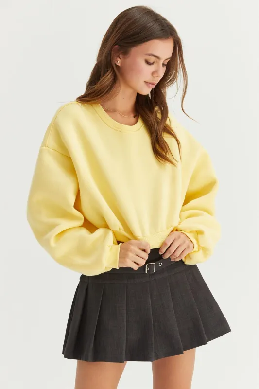 Washed French Terry Cropped Sweatshirt made by HYFVE