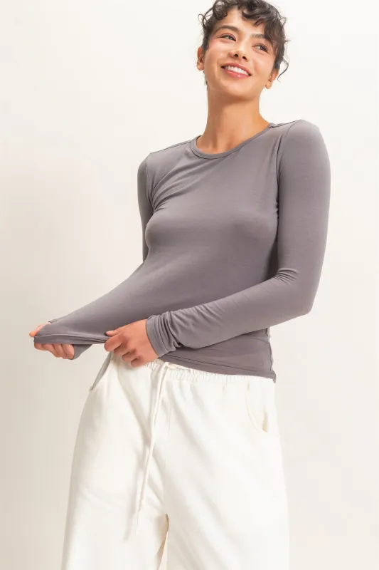Crew Neck Long Sleeve Top made by Double Zero