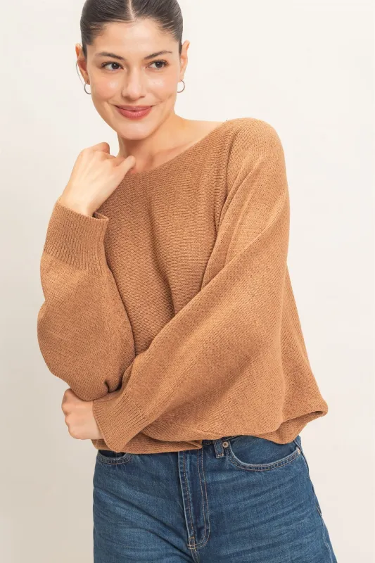 Loose Knit Boat Neck Sweater made by HYFVE