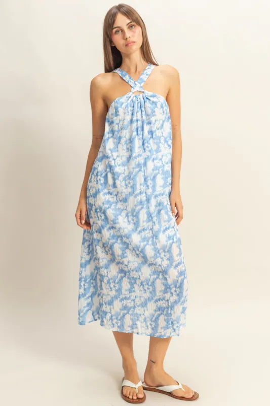 Halter Cross Neck Backless Maxi Dress made by HYFVE