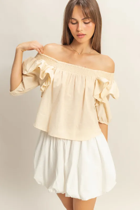 Ruffled Short Sleeve Top made by HYFVE