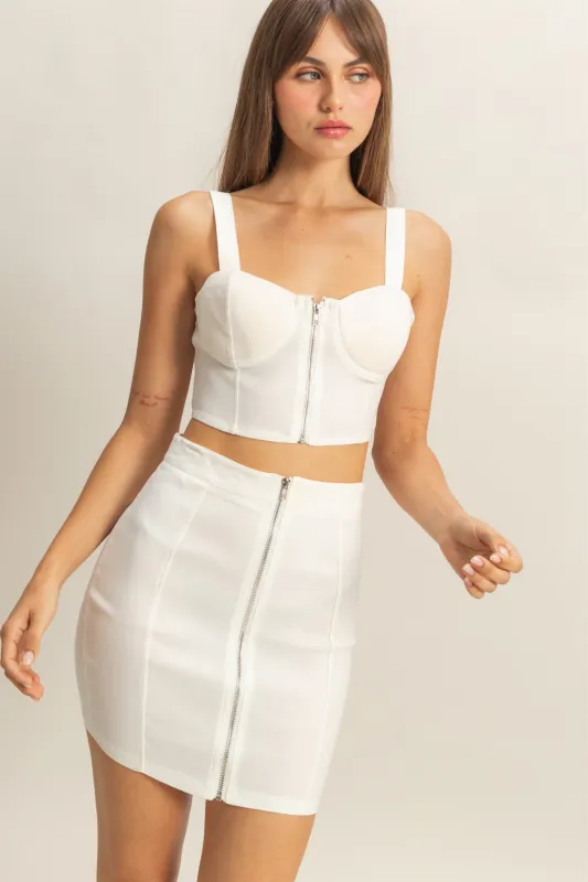 Bustier Crop Top And Mini Skirt Set made by HYFVE