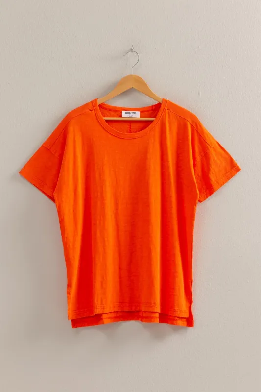 Short Sleeve Relaxed Basic Washed Tee made by Double Zero