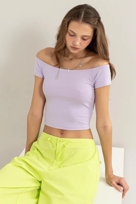 Off The Shoulder Crop Top made by Double Zero
