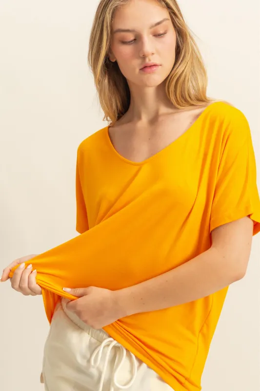 V Neck Dolman Short Sleeve Top made by Double Zero