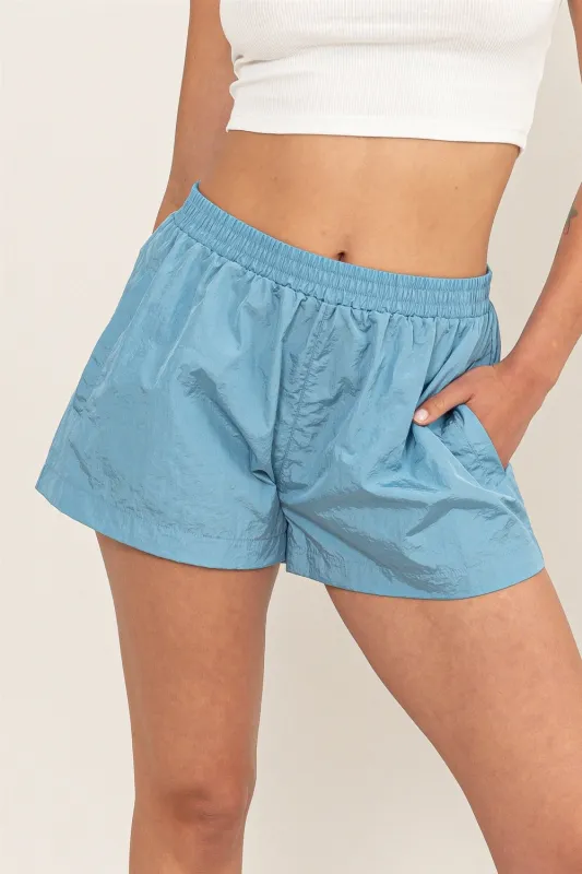 Mid Waist Nylon Shorts made by Double Zero