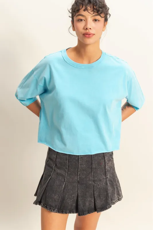 Drop Shoulder Crew Neck Wide Fit Tee made by Double Zero