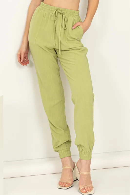 Linen Drawstring Jogger made by Double Zero