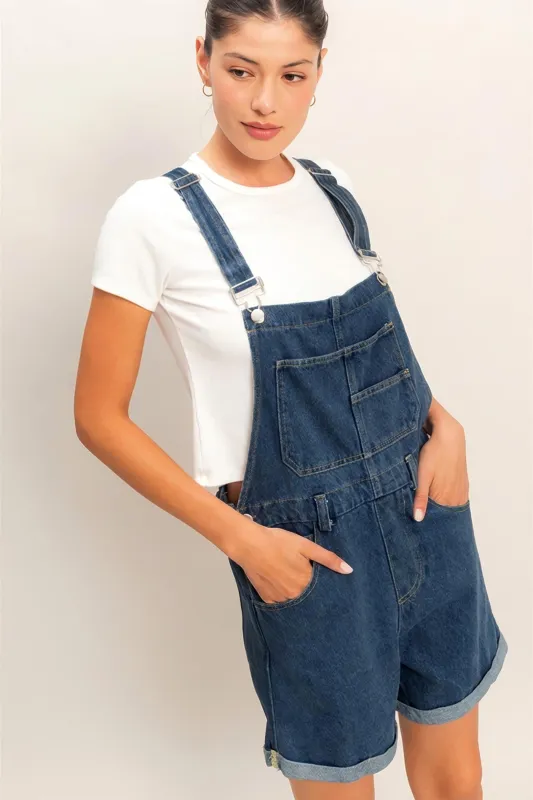 Denim Cross Back Overalls made by HYFVE