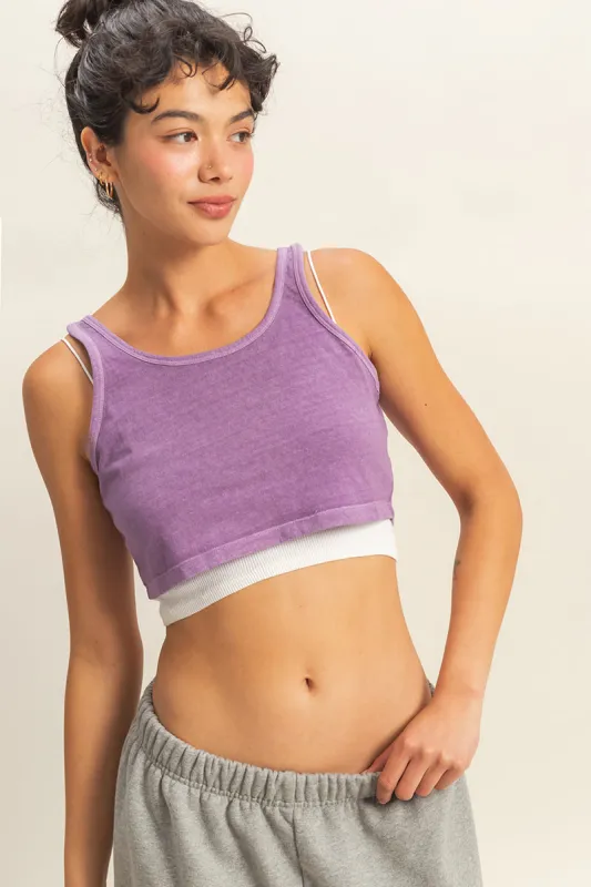 Sleeveless Scoop Neck Crop Top made by Double Zero