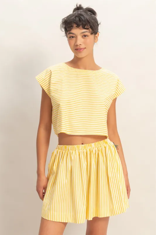 Striped Dolman Sleeve Top & Skirt Set made by Double Zero