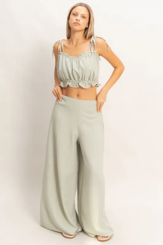 Ruffle Smocked Bust Top & Wide Pants made by HYFVE