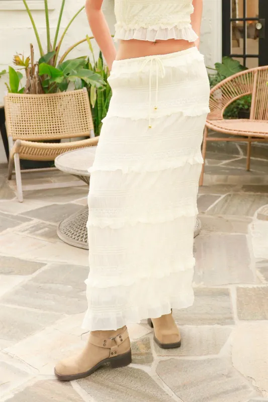 Tiered Ruffle Midi Skirt made by HYFVE