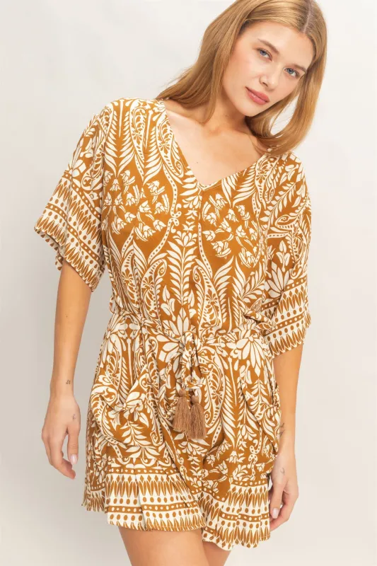 V-Neck Floral Print Romper made by HYFVE