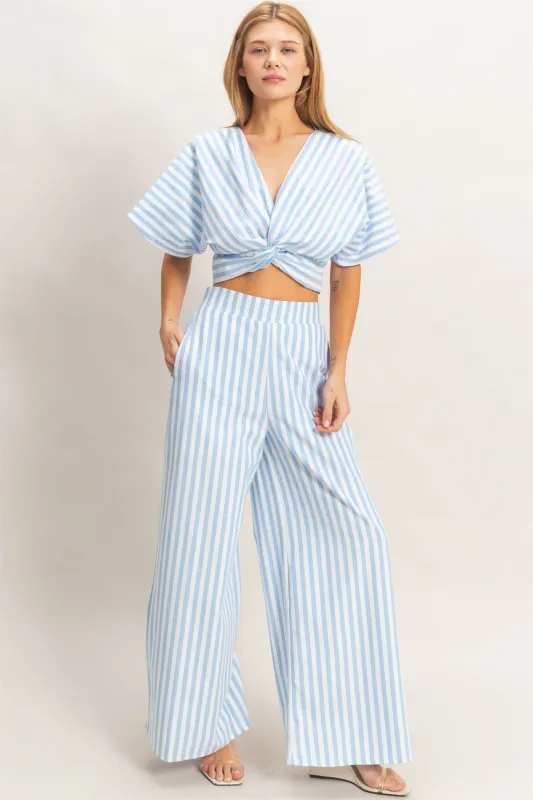 Striped Twist Front Top & Pants made by HYFVE