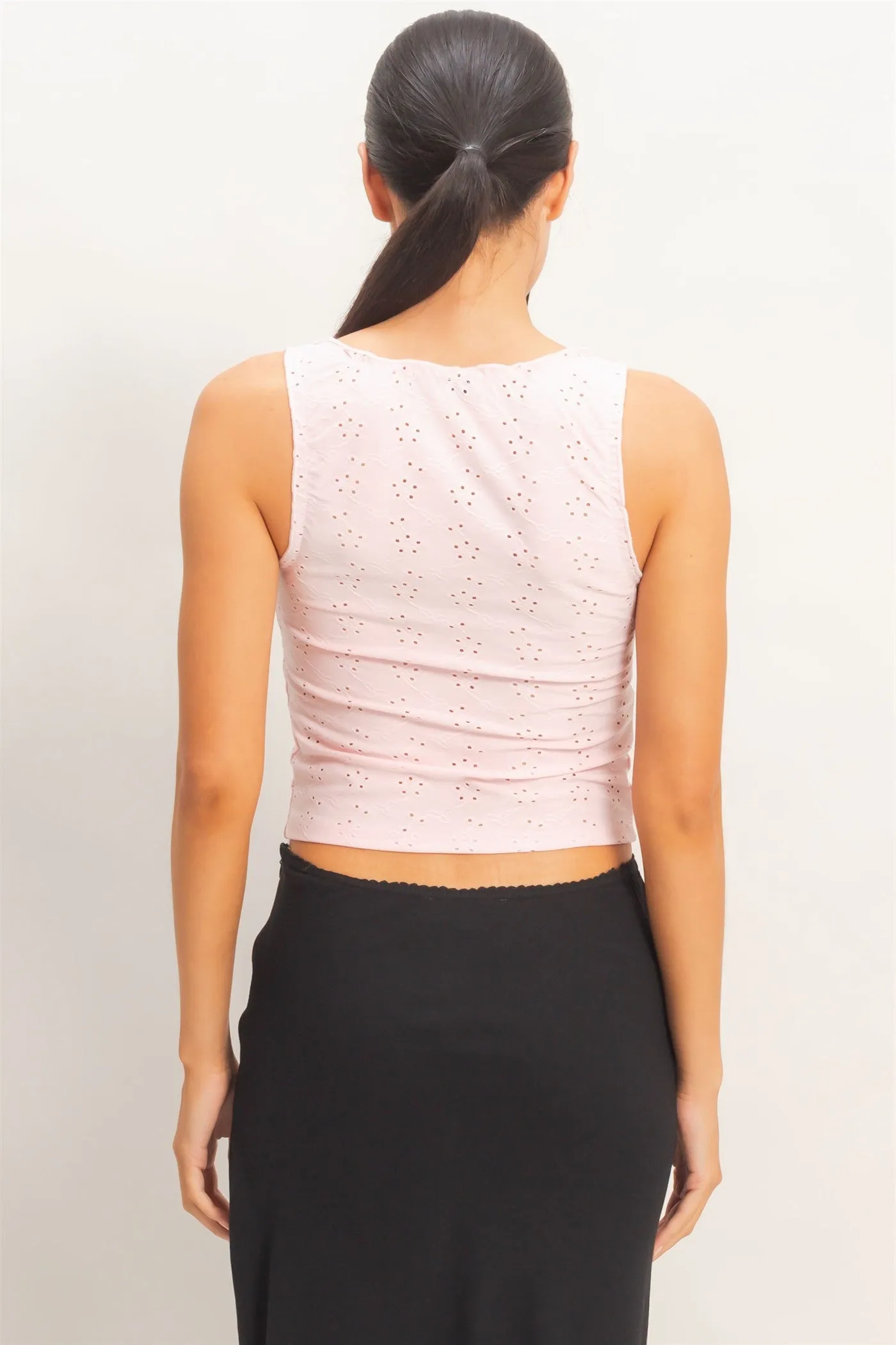 Ruched Eyelet Knit Tank sold by HYFVE product image thumbnail 5