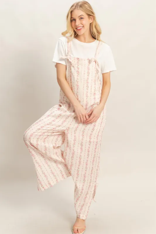 Tie Strap Jumpsuit With Hem Slits made by HYFVE