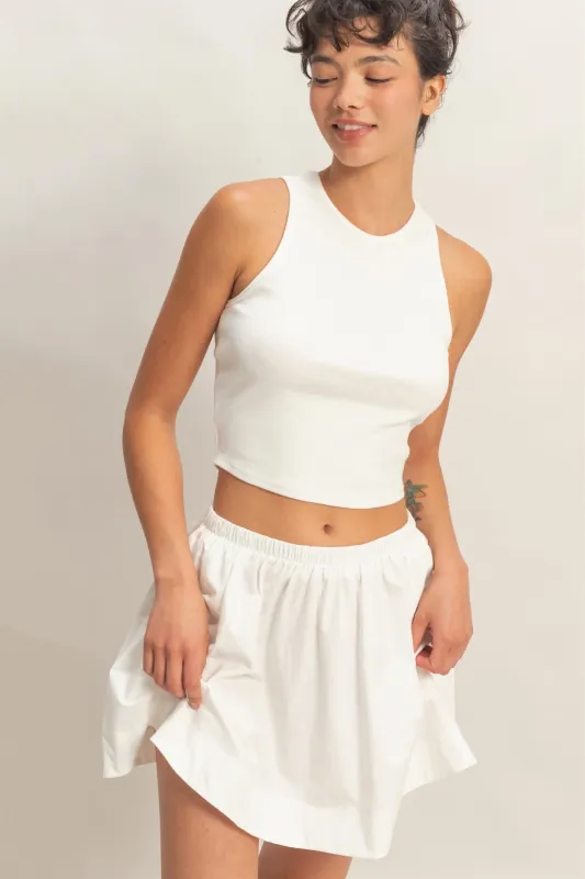 Sleeveless Ribbed Top And Skirt Set made by Double Zero