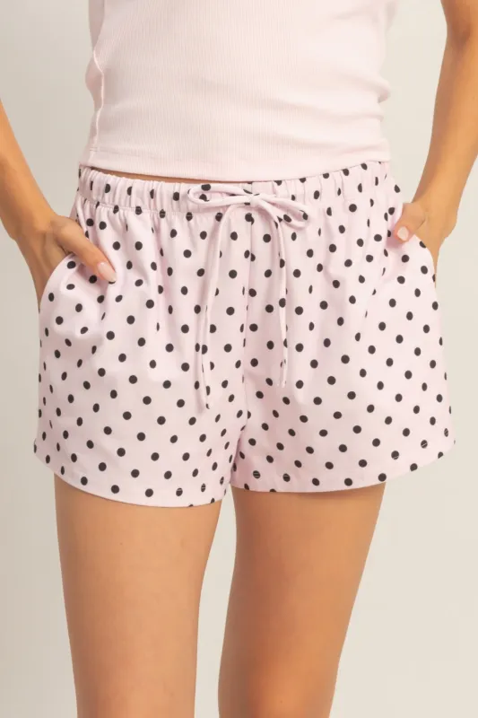 Polka Dot Drawstring Shorts made by Double Zero
