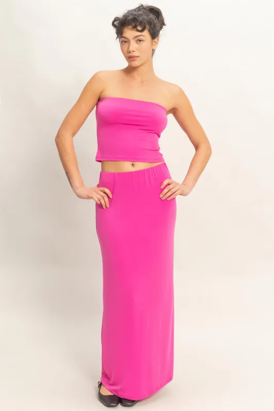 Tube Top And Maxi Skirt Set made by Double Zero