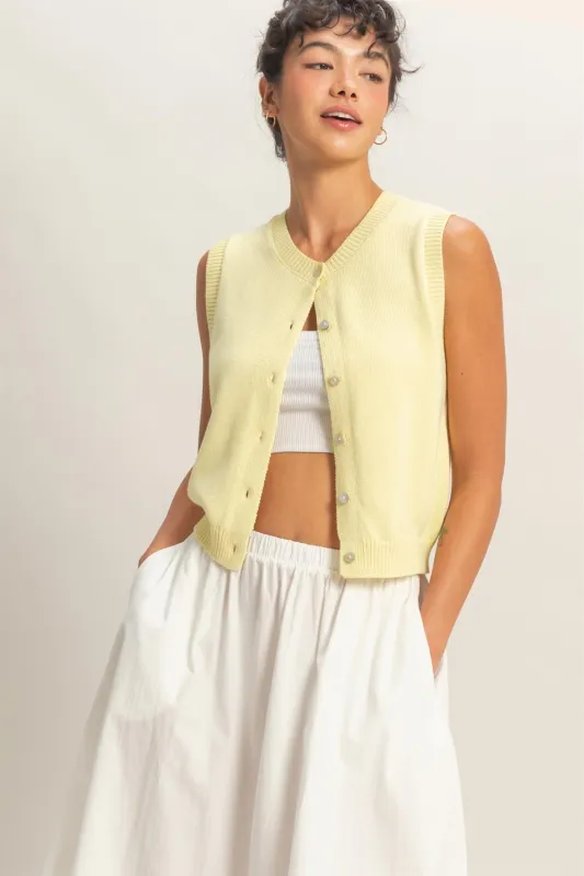Button Up Sleeveless Cardigan made by Double Zero