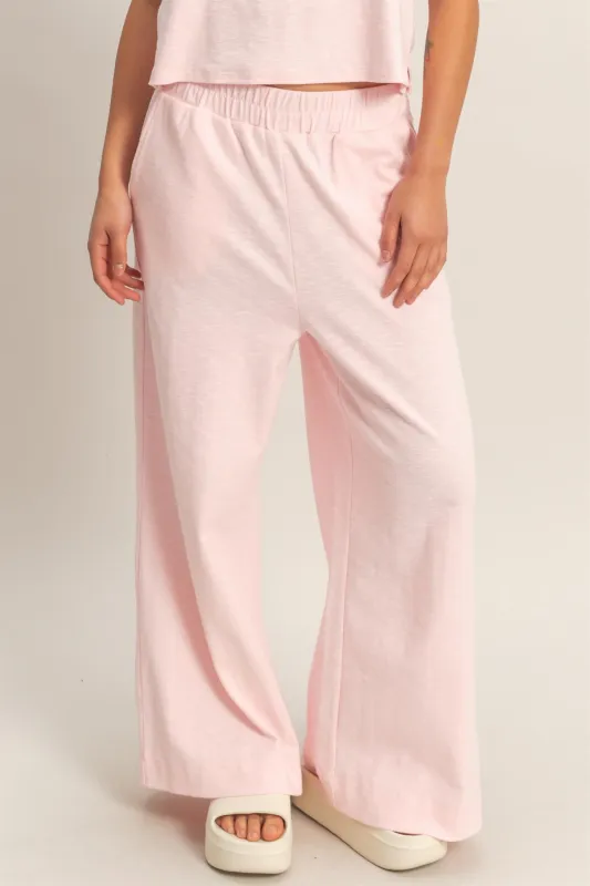 Elastic Waist Wide-Leg Pants made by Double Zero
