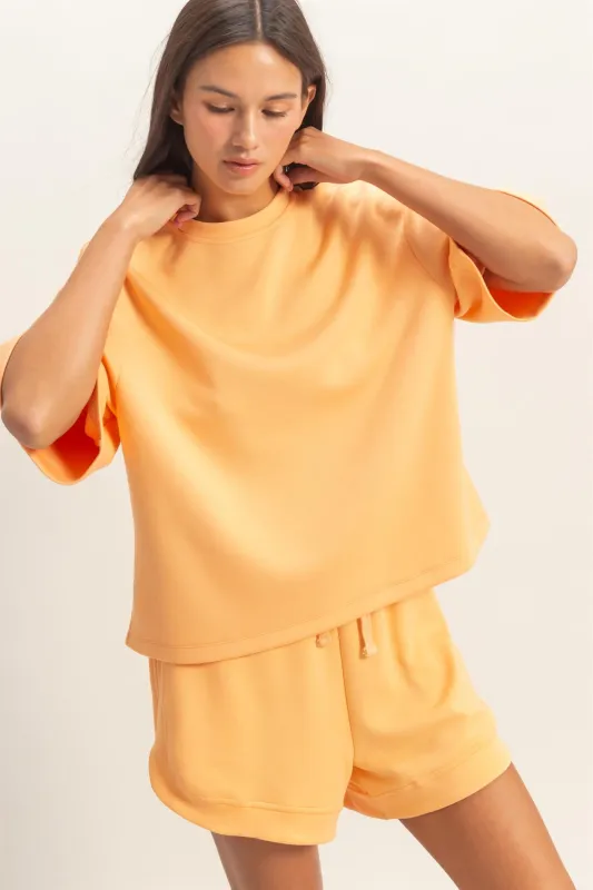 Scuba Short Sleeve Boxy Top made by Double Zero