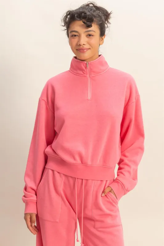 Half-Zip Burnout French Terry Pullover made by Double Zero