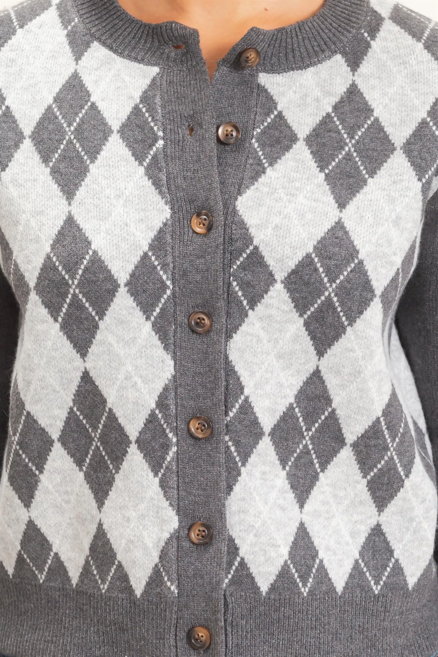 Argyle Pattern Cardigan sold by HYFVE product image thumbnail 5