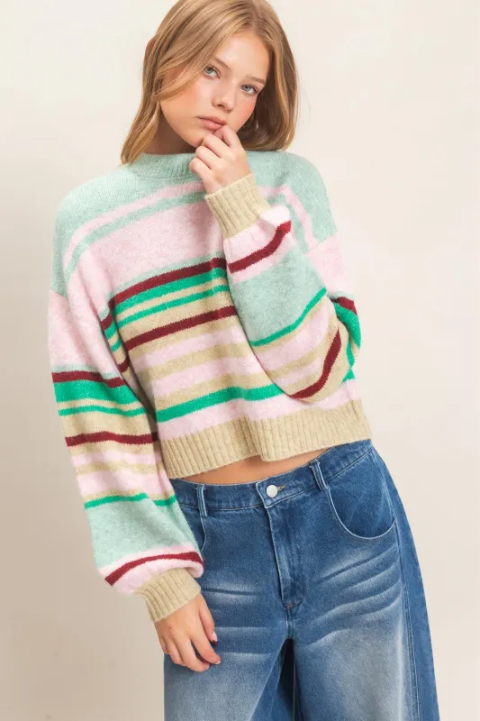 Striped Crew Neck Sweater made by HYFVE