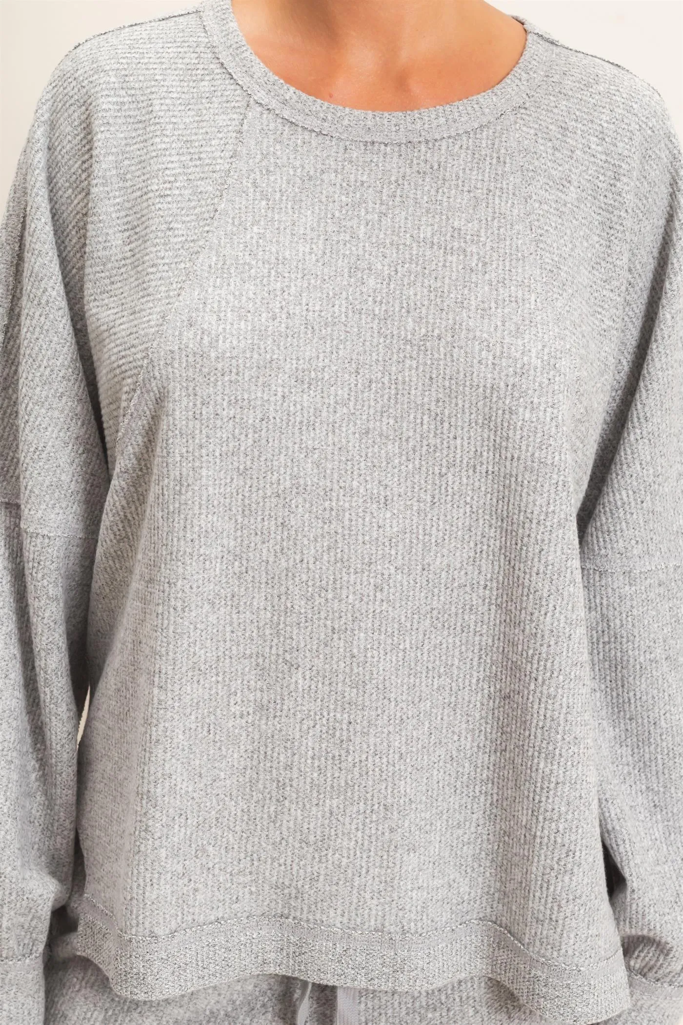 Brushed Waffle Long Sleeve Top sold by HYFVE product image thumbnail 5