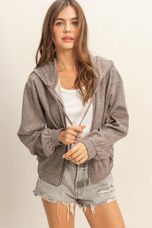 Versatile Hooded Zip-Up Knit Outerwear made by HYFVE