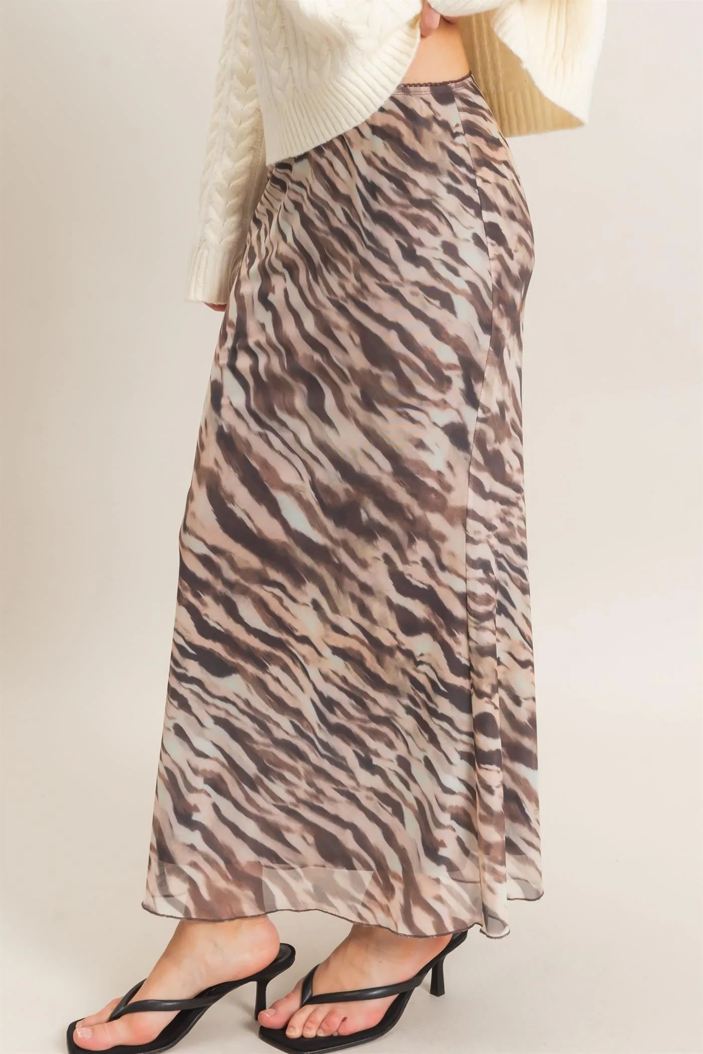 Printed Mesh Maxi Skirt sold by HYFVE product image thumbnail 4
