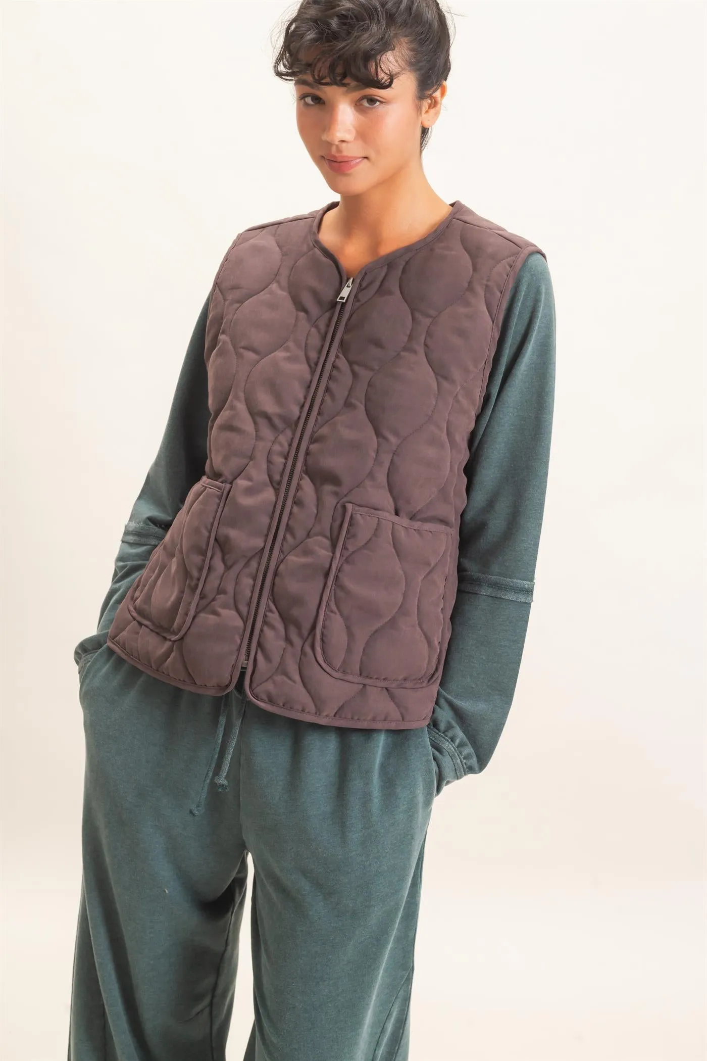 Quilted Vest With Pockets sold by HYFVE product image thumbnail 4
