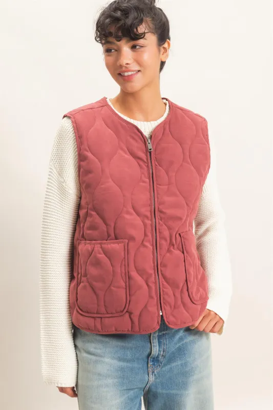 Quilted Vest With Pockets made by Double Zero